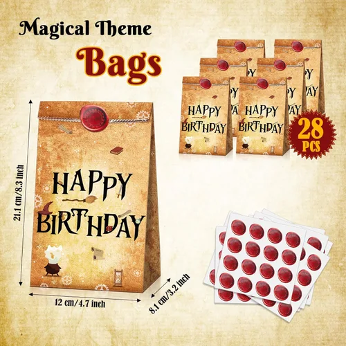 Miniatura 3 de Containlol 28 bolsas de regalo para fiesta de mago, bolsas mágicas de papel, bolsas de dulces de regalo de mago mágico, regalos de fiesta