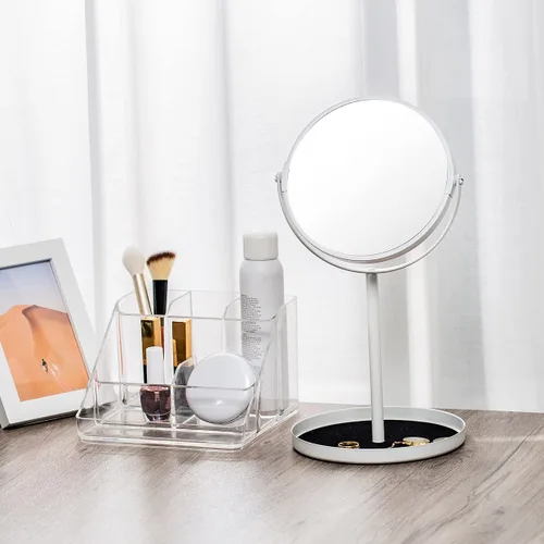 Miniatura 7 de Ettori APLOP Bandeja Organizadora de Maquillaje, Organizador de Maquillaje de Tocador de 6 Compartimentos para Joyas, Accesorios para el Cabello