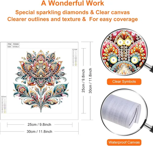 Miniatura 2 de Stalente Kits de pintura de diamantes para adultos, flores, kits de arte de diamantes de forma especial 5D para principiantes, pintura de diamantes