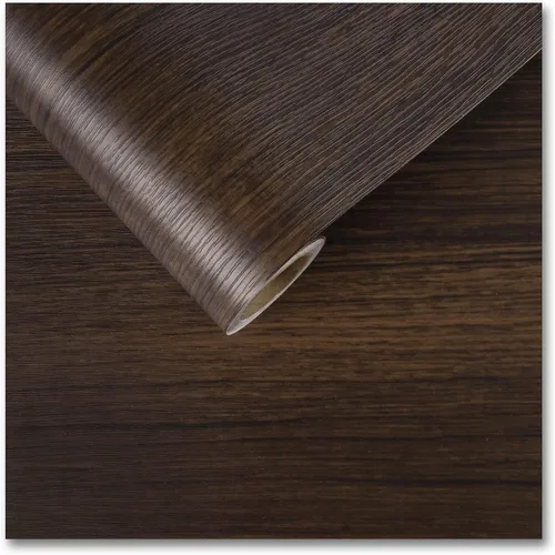 CRE8TIVE Papel adhesivo de madera marrón oscuro, aspecto de madera envejecida, papel tapiz para despegar y pegar, papel adhesivo marrón impermeable,