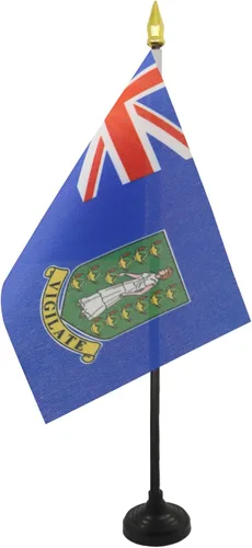 Miniatura 51 de Venezuela Old 7 estrellas con brazos Bandera de mesa 4'' x 6'' - Antigua bandera venezolana de escritorio 5.9 x 3.9 in - tapa de lanza dorada - AZ