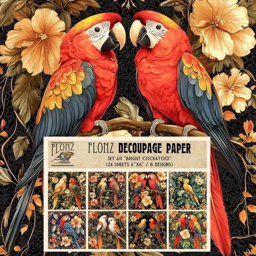 Miniatura 3 de Paquete de papel para decoupage (24 hojas 15x15 cm) Fantastic Nightlights # Papel con patrón estilo vintage para decoupage, manualidades y álbumes