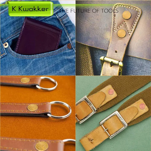 Miniatura 7 de 81 remaches de cobre para cuero, con rebabas, fijador de rebabas #9 y #12, juego de punzones de cuero de 0.138 in, para jeans, chaqueta, ropa