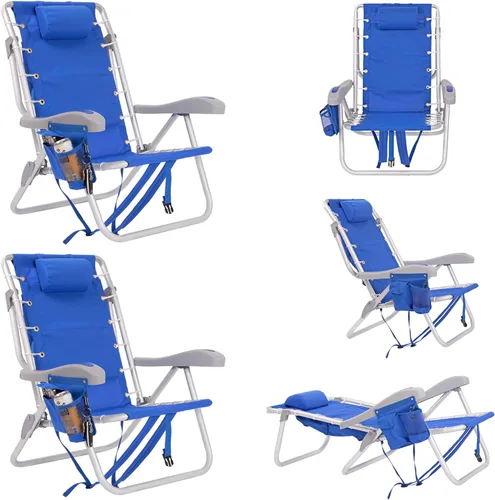 Miniatura 38 de Mochila acolchada de alta resistencia para adultos con reposapiés y bolsa enfriadora Coloque plana, 5 posiciones reclinables Bolsa térmica