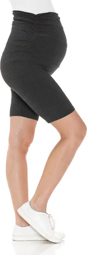 Leggings Depot Pantalones cortos de maternidad con cintura lateral fruncida para mujer, pantalones cortos sobre el vientre (disponibles en tallas