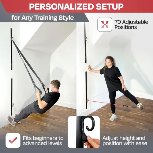 Miniatura 3 de Aluminum Wall-Mounted Anchor Fitness System - Adjustable, Multi-Functional, Space Saving Home Gym Solution for Strength Training, Workout Goals