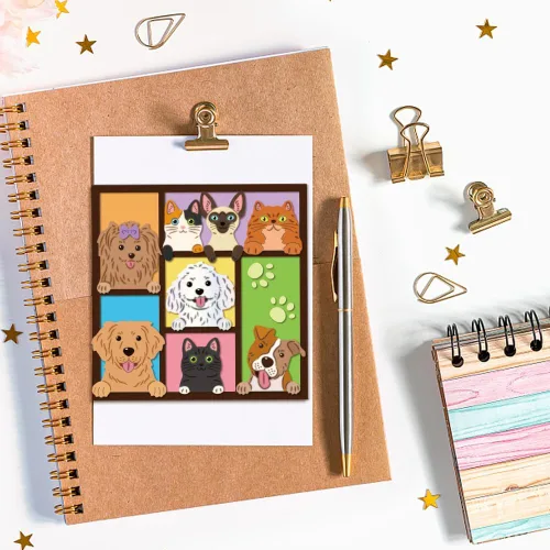 Miniatura 3 de GLOBLELAND Troqueles de corte para perros y gatos, huesos y garras, plantillas de estampado de corte de animales lindos para álbumes de recortes