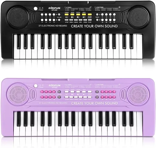 Miniatura 7 de Piano de Teclado para Niños, BIGFUN Piano de 37 Teclas para Niños Pequeños Instrumento de Juguete Educativo Musical Multifunción, Teclado