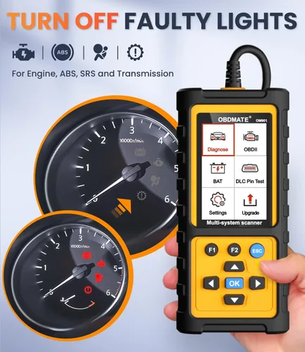 Miniatura 3 de Escáner OBD2 con transmisión ABS SRS, restablecer luces de falla Compruebe el lector de código del motor con funciones OBDII completas Prueba