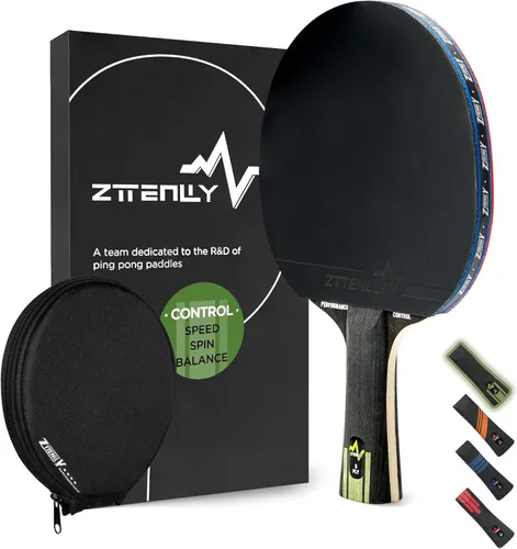 Miniatura 14 de Pala de ping pong con tecnología de carbono Serie de rendimiento, hoja de la más alta calidad de 7 capas, velocidad experta/borde/equilibrio