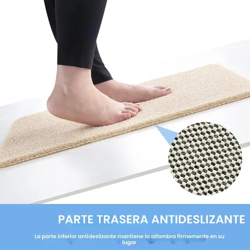 Miniatura 3 de Hargiis - Tapete antideslizante de secado rápido para tina y ducha, tapete exfoliante para pies, para baño, cocina u hotel, beige, 24 x 16 pulgadas