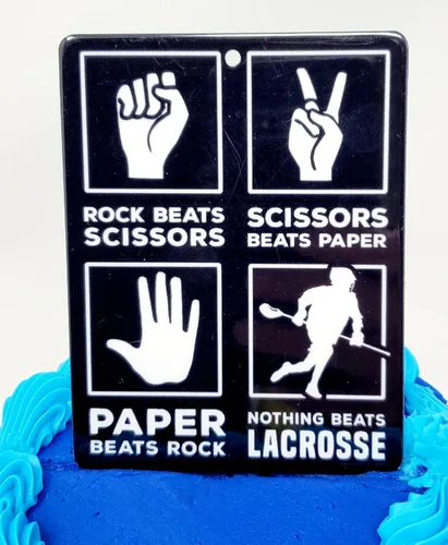 Miniatura 2 de Lacrosse - Decoración para tarta de cumpleaños (7 piezas), diseño con temática de lacrosse, nada mejor que el lacrosse