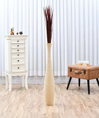 Miniatura 2 de Leewadee Relleno de Jarrón Alto, Tallos de Hierba Natural – 2 Manojos de Ramas de Colores para Jarrones, Ramitas Cuidadosamente Secas para Burdeos