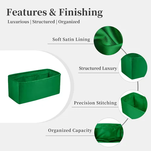 Miniatura 5 de Organizador de bolso para bolsa de lujo, tela de satén ligera y suave con bolsillos, ideal para viajes, compras y uso diario, opciones multicolor