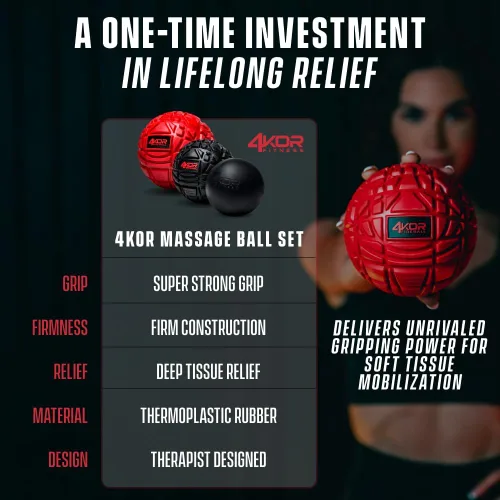 Miniatura 3 de Bolas de masaje 4KOR para terapia de punto de activación - Bola de liberación miofascial - Alivio muscular para espalda, cuello, hombro, dolor
