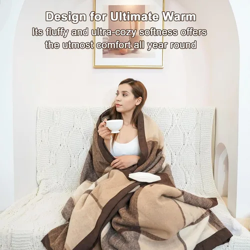 Miniatura 9 de YOUR MOON Manta de lana 100% pura, tamaño individual, manta australiana orgánica de lana natural, peso medio, manta hipoalergénica para cama