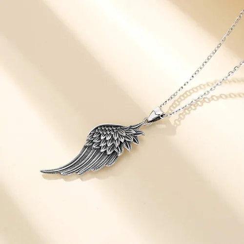 Miniatura 3 de LOOVE Collar de alas de ángel de plata de ley 925 con colgante de ángel de la guarda con dije de ángel, joyería de regalo para mujeres, niñas