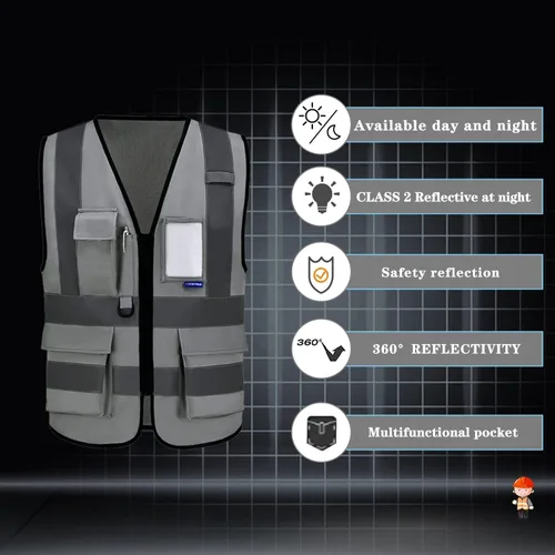 Miniatura 5 de A-SAFETY chaleco de trabajo gris