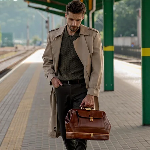 Miniatura 3 de Time Resistance Bolso médico de cuero - Bolso médico italiano hecho a mano - Bolso estilo vintage - Maletín de cuero real