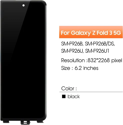 Miniatura 2 de Pantalla para Samsung Galaxy Z Fold 3 5G Reemplazo de pantalla para Samsung F926 Pantalla LCD SM-F926B, SM-F926U Pantalla táctil Digitalizador