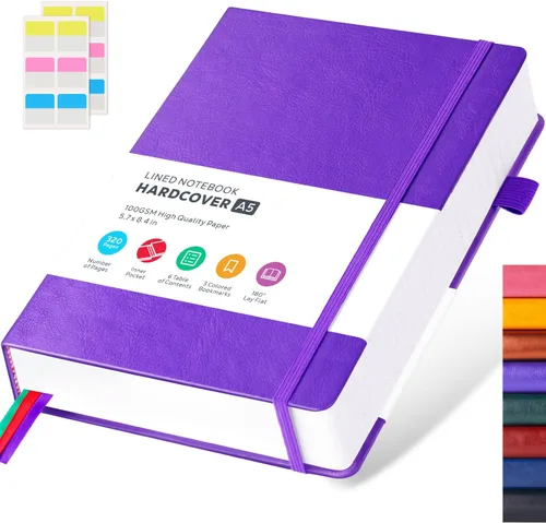 Miniatura 29 de FOCUS DAY Cuaderno de Cuero con Páginas Rayadas, 320 Páginas Cuaderno de Tapa Dura para Escribir y Tomar Notas para Mujeres y Hombres, B5