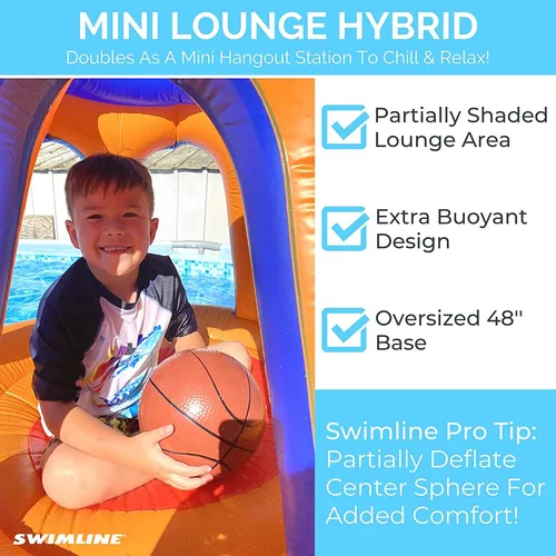 Miniatura 6 de Piscina inflable gigante de juguete Swimline para shootball Juego de baloncesto flotante (inflable)