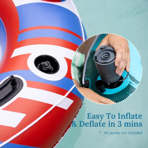 Miniatura 6 de River Tubes for Floating Heavy Duty Inflatable Floating Lounger Premium River Water Rafts Pool Float with Cup Holder Above Lake for Adults Rojo