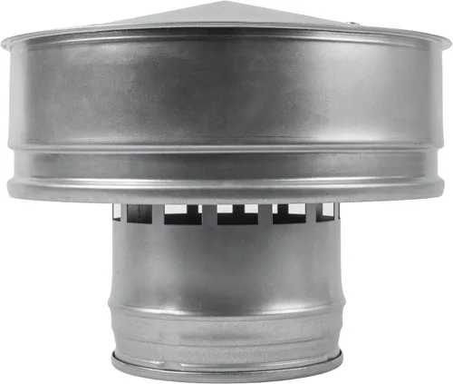 Miniatura 9 de Vent Systems Tapa redonda de ventilación de techo de 4 pulgadas, protector de lluvia de chimenea de acero galvanizado con escudo contra el viento