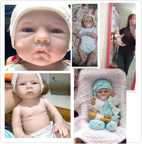 Miniatura 5 de EURORA Muñecas de Bebé Reborn, Bebé de Silicona de 18 Pulgadas, Muñecas de Bebé Niña Dulce con Ropa y Biberones, Regalo para Niños a partir de 3 Años