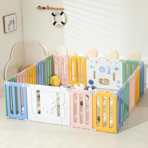 Miniatura 10 de Bestgame Corralito para Bebés, Corralitos Plegables para Bebés y Niños Pequeños, 14 Paneles Corralito Extra Grande para Bebés, Valla Portátil