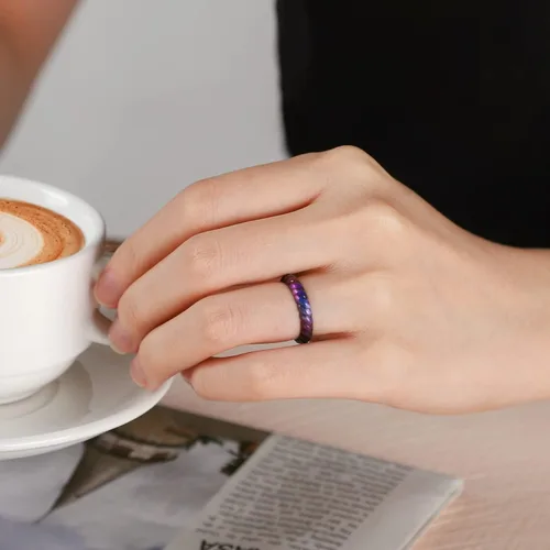 Miniatura 3 de Egnaro Anillo de silicona para mujer, anillos de goma finos y apilables, alianzas de boda para mujer, 0.098 pulgadas de ancho y 0.069 pulgadas