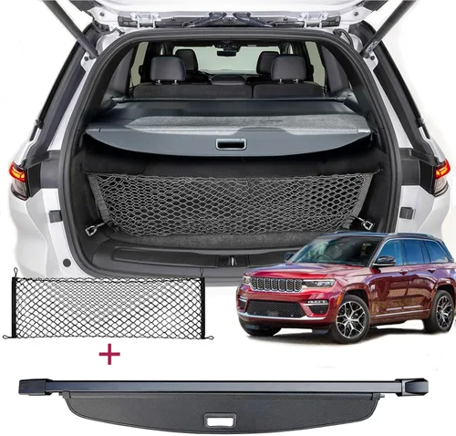 Miniatura 7 de Cubierta de Carga para 2022-2024 2025 2026 Jeep Grand Cherokee Accesorios (2 Filas; WL) 4XE, Cubierta de Seguridad para Equipaje Retráctil