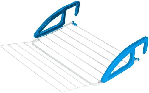 Miniatura 4 de Metaltex Bries - Aireador de lavandería con ala plegable, revestimiento epotherm, azul, blanco