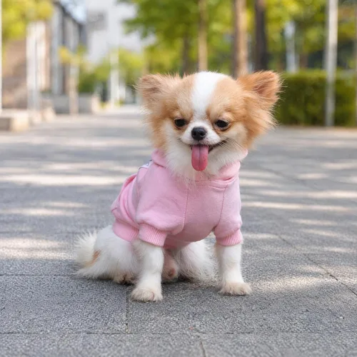 Miniatura 7 de LOPHIPETS Sudaderas con Capucha de Algodón para Perros para Perros Pequeños Chihuahua Ropa para Cachorros Abrigo para Clima Frío-Rosa/S Rosado