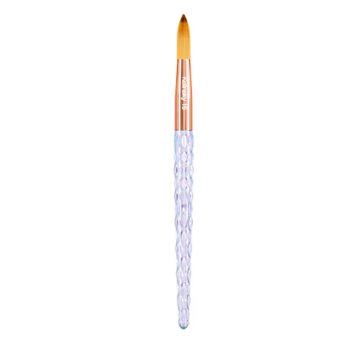 Miniatura 17 de Kiara Sky Pincel Acrílico #8 - Negro 100% Puro Kolinsky Mango de Corte de Cristal y Resistente al Acetona