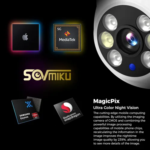 Miniatura 6 de SOVMIKU 2CA3 AI Auto Tracking 2K Cámara de seguridad inalámbrica para exteriores, audio bidireccional, fácil de configurar, cable de alimentación