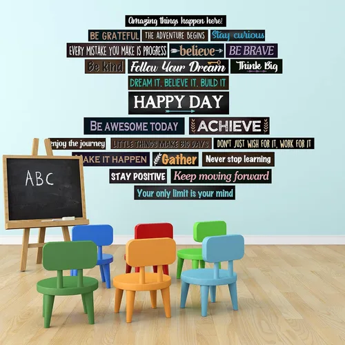 Miniatura 6 de 23 piezas inspiradoras para tablón de anuncios, carteles motivacionales para aula, citas laminadas, afirmación positiva, carteles motivacionales