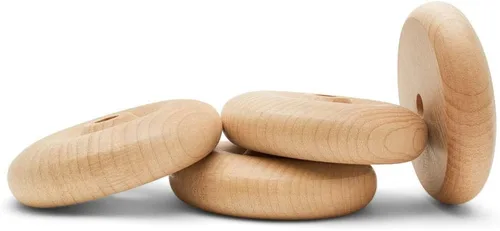 Miniatura 18 de Mini ruedas de madera clásicas, ideales para manualidades, 5/8 pulgadas de diámetro, 1/4 pulgadas de grosor, agujero de 1/8 pulgadas, paquete de 50