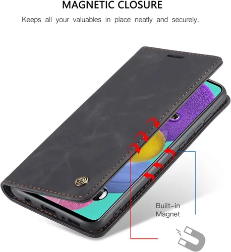 Miniatura 4 de Funda tipo cartera para Samsung Galaxy A51 4G, con soporte magnético, funda protectora de cuero estilo libro, duradera, a prueba de golpes