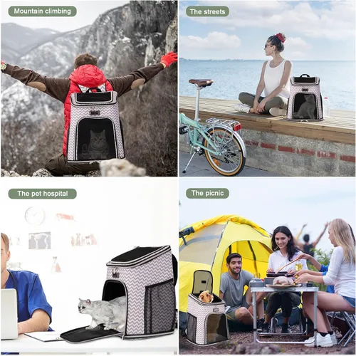 Miniatura 6 de BAGLHER Mochila transportadora para gatos, transportadora de malla para perros medianos y pequeños, gatos, cachorros, gatitos, conejitos de hasta 18