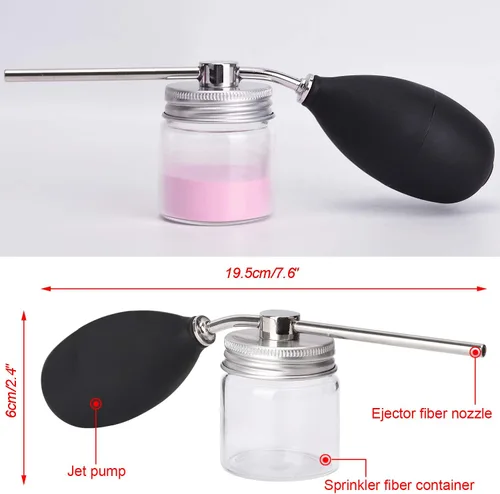 Miniatura 7 de Noverlife Botellas de spray en polvo, 12.5G Herramientas de peluquería Botella de pulverización de fibra de construcción de cabello, pulverizador