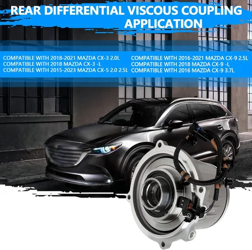 Miniatura 5 de Acoplamiento viscoso diferencial trasero compatible con Mazda CX-3 CX-5 CX-9 2.0 2.5L AWD Acoplador viscoso del eje trasero de repuesto