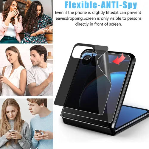 Miniatura 3 de Protector de pantalla de privacidad para Motorola Razr 40 Ultra (2023) [2 unidades] Protector de pantalla de privacidad rWith [2 unidades] Protector