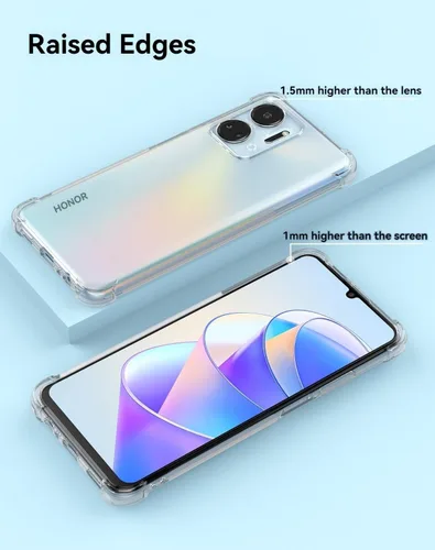 Miniatura 4 de USTIYA Funda para Honor X7A Clear TPU Cuatro Esquinas Cubierta Protectora Transparente Suave