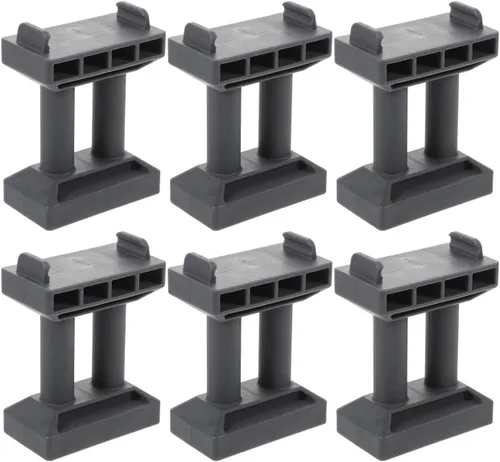 Zerodeko Muelle de puente de tren de simulación de 6 piezas, soportes apilables para trenes de madera, accesorios ferroviarios para montantes de