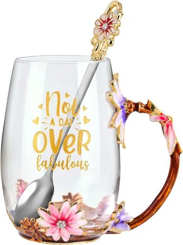 OEAGO Regalos de cumpleaños para mujeres, taza de té para mamá, regalos únicos de amistad para madres para ella de parte de hija, hijo, ideas para