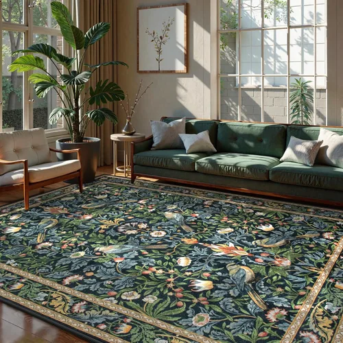 Miniatura 19 de Beeiva Alfombra Lavable para Pasillo 2x6 pies - Beige Vintage Resistente a Manchas Alfombra Floral para Cocina, Alfombras Bohemias