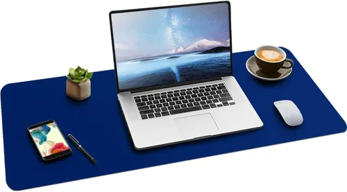 Miniatura 50 de Boutilon Almohadilla de piel protectora para escritorio, alfombrilla antideslizante para ratón, tapete de escritorio para computadora portátil, Caqui