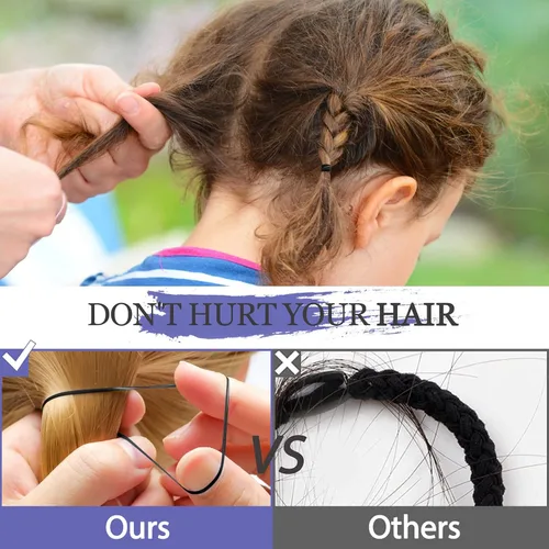 Miniatura 3 de KANPRINCESS 1000 bandas de goma para el cabello (negro)