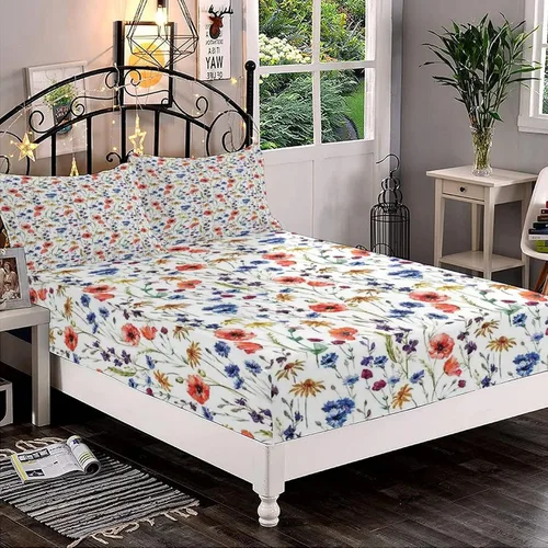 Miniatura 16 de XISUNYA Juego de sábanas decorativas tamaño Queen, juego de sábanas bajeras y 2 fundas de almohada con bolsillos profundos de Halloween